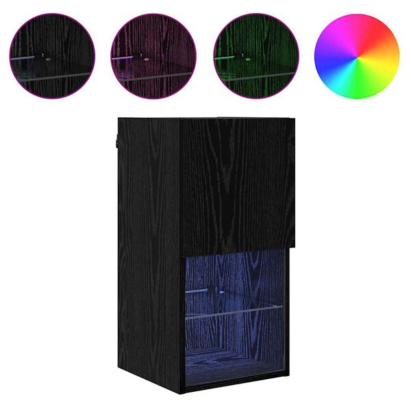 vidaXL Meubles TV muraux 2 pcs Ch&ecirc;ne noir 30,5 x 30 x 60 cm