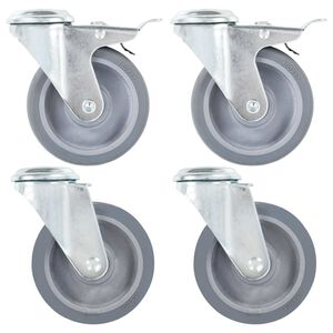 vidaXL 4 pcs Roulettes pivotantes &agrave; trou de boulon 100 mm