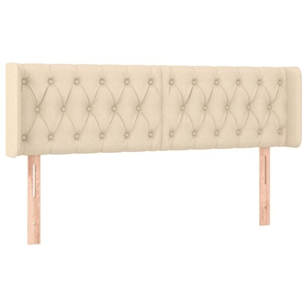 vidaXL Tête de lit à LED Crème 147x16x78/88 cm Tissu