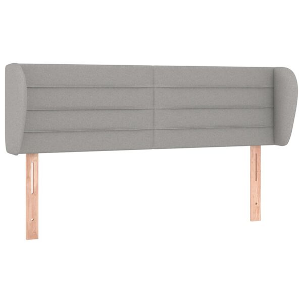 vidaXL T&ecirc;te de lit avec oreilles Gris clair 147x23x78/88 cm Tissu