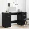 vidaXL Bureau avec porte Ch&ecirc;ne noir 133 x 50 x 75 cm Bois d'ing&eacute;nierie