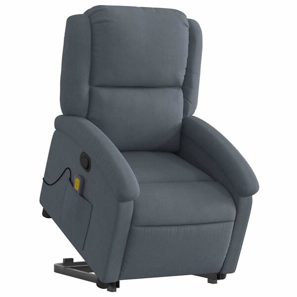 vidaXL Fauteuil de massage inclinable Gris fonc&eacute; Velours