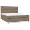 vidaXL Sommier &agrave; lattes de lit avec matelas Taupe 160x200 cm Tissu