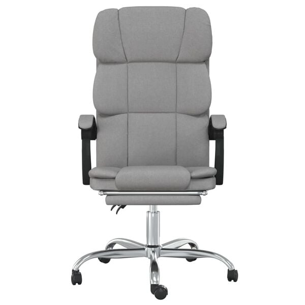 vidaXL Fauteuil inclinable de bureau Gris clair Tissu