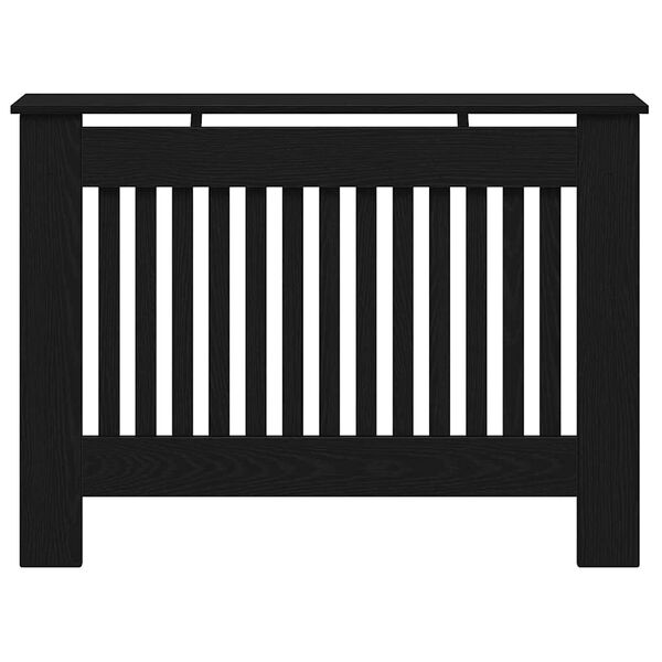vidaXL Cache-Radiateur Ch&ecirc;ne noir 112 x 19 x 81,5 cm Bois d'ing&eacute;nierie