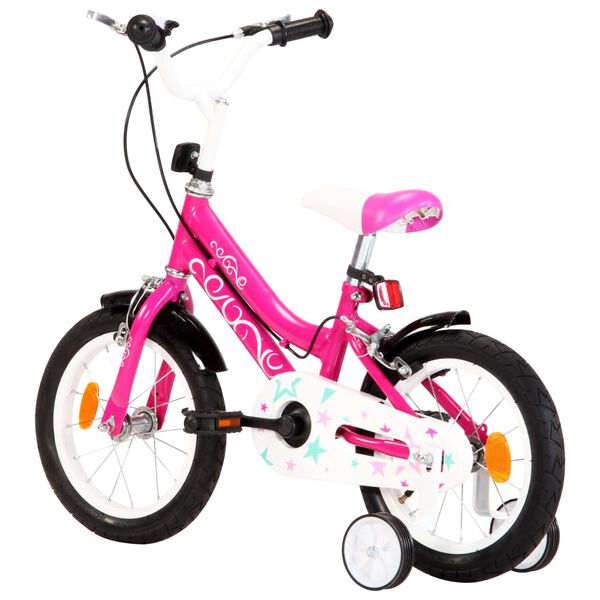vidaXL Vélo pour enfants 14 pouces Noir et rose