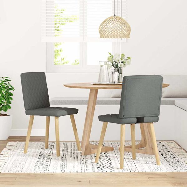 vidaXL Chaises à manger lot de 2 gris foncé tissu