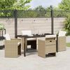 vidaXL Ensemble de salle &agrave; manger pour jardin 5 pcs Beige polyrotin