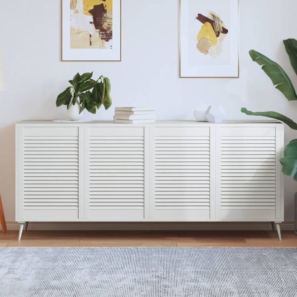 vidaXL Portes d'armoire &agrave; persiennes 4 pcs blanc 69x49,4 cm pin massif