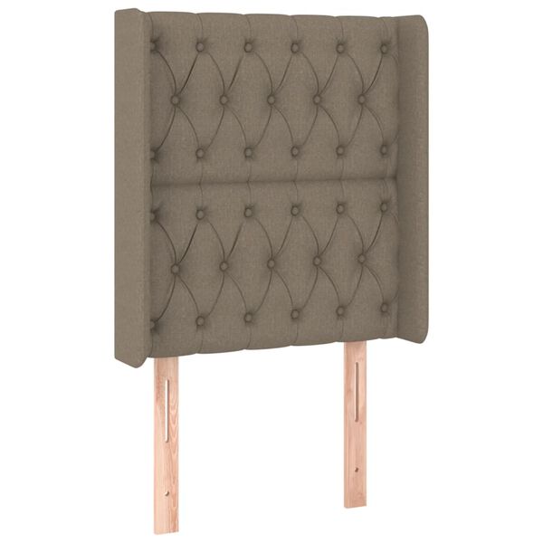 vidaXL Tête de lit avec oreilles Taupe 83x16x118/128 cm Tissu