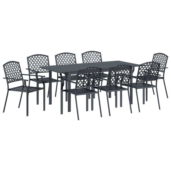 vidaXL Ensemble de salle &agrave; manger pour jardin 9 pcs Anthracite