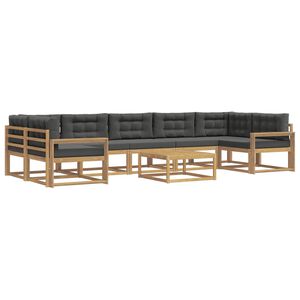 vidaXL Ensemble de canap&eacute;s d'ext&eacute;rieur 6 pc Blanc et anthracite