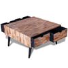 vidaXL Table basse avec 4 tiroirs Bois de teck recyclé