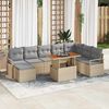 vidaXL Ensemble de canap&eacute; de jardin avec coussin 9 pcs Beige et gris