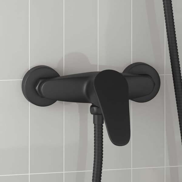 vidaXL Robinet de Douche Mixer Noir G 1 / 2 pouces