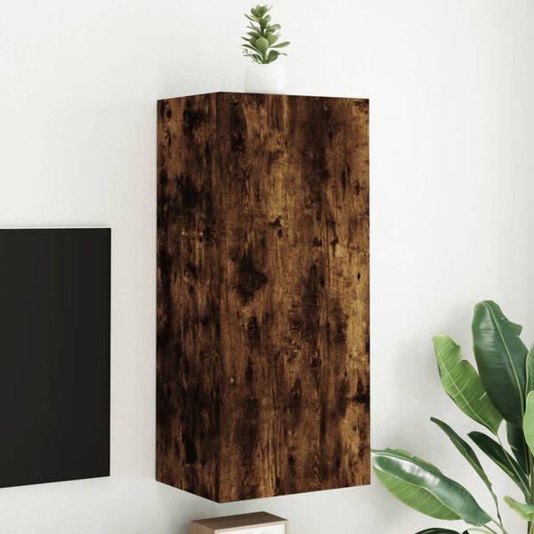 vidaXL Meuble TV mural ch&ecirc;ne fum&eacute; 40,5x30x90 cm bois d'ing&eacute;nierie