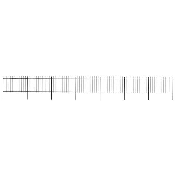 vidaXL Clôture de jardin avec dessus en forme de lance en acier 1248 x 120 cm Noir