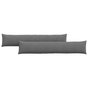 vidaXL Coussins de canap&eacute; 2 pcs Gris fonc&eacute; 200 x 40 cm tissu