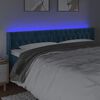 vidaXL T&ecirc;te de lit &agrave; LED Bleu fonc&eacute; 183x16x78/88 cm Velours