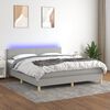 vidaXL Sommier &agrave; lattes de lit et matelas et LED Gris clair 180x200 cm