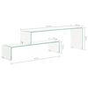 vidaXL Ensemble de table basse 2 pcs 90x30x20/110x30x40cm Verre tremp&eacute;