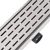 vidaXL Drain de douche linéaire 830 x 140 mm Acier inoxydable