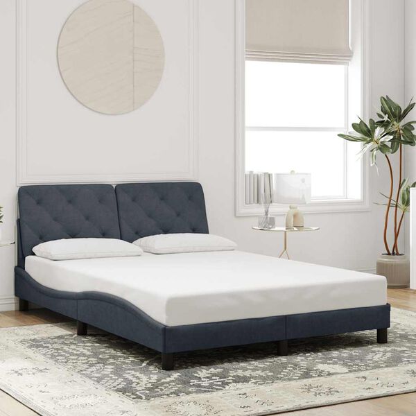 vidaXL Cadre de lit sans matelas gris fonc&eacute; 140x200 cm velours