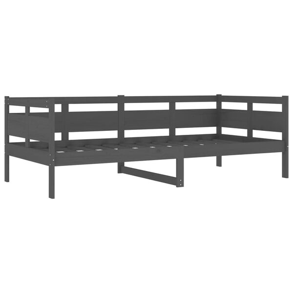 vidaXL Lit de jour sans matelas gris bois de pin massif 90x200 cm