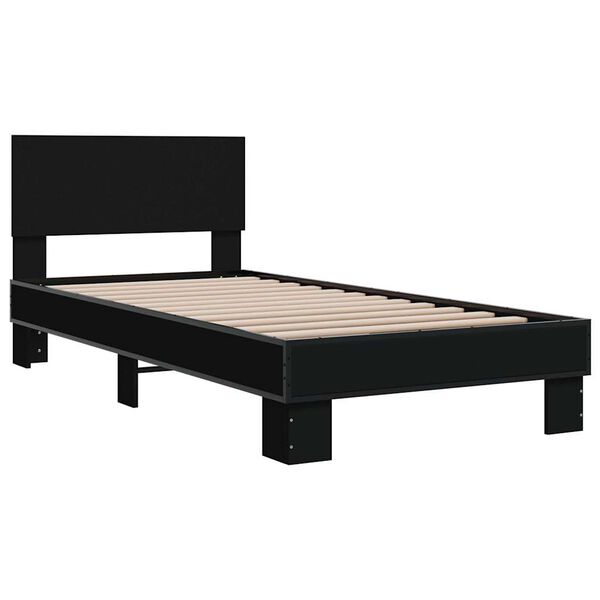 vidaXL Cadre de lit sans matelas noir 75x190 cm