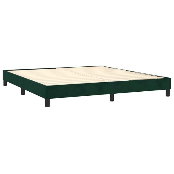 vidaXL Sommier &agrave; lattes de lit et matelas Vert fonc&eacute; 160x200cm Velours