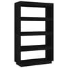 vidaXL Biblioth&egrave;que/S&eacute;parateur de pi&egrave;ce Noir 80x35x135 cm Pin massif
