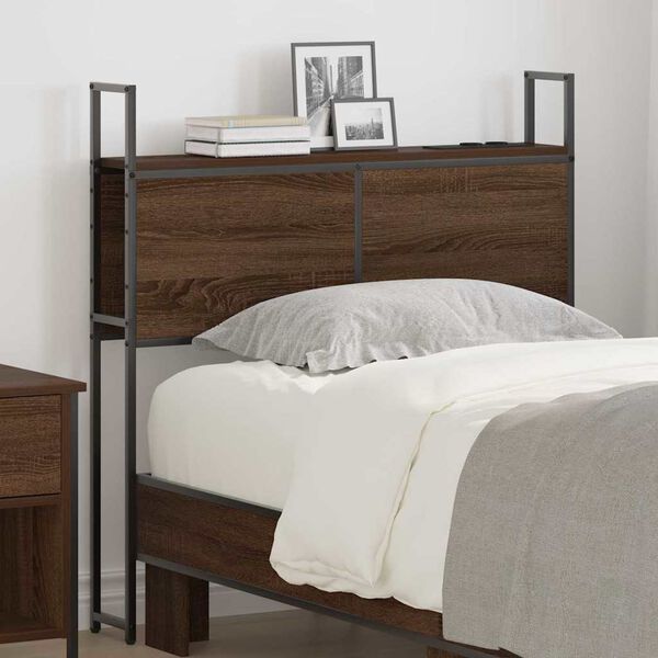 vidaXL Headboard de Rangement avec Station de Charge Ch&ecirc;ne marron