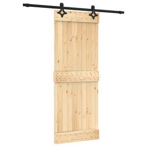 vidaXL Porte coulissante 80 x 210 cm Bois de pin massif (non trait&eacute;)
