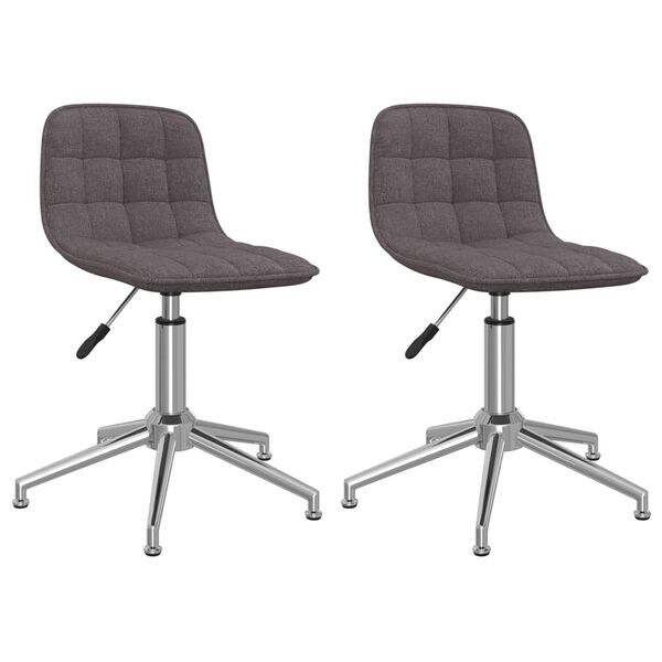 vidaXL Chaises pivotantes &agrave; manger lot de 2 taupe tissu