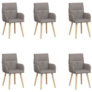 vidaXL Chaises de salle &agrave; manger 6 pc Tissu Taupe 60 x 56 x 96 cm