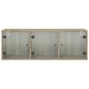 vidaXL Armoire murale avec portes en verre ch&ecirc;ne sonoma 102x37x35 cm