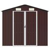 vidaXL Abri de jardin Marron 205x129x183 cm Acier galvanis&eacute;