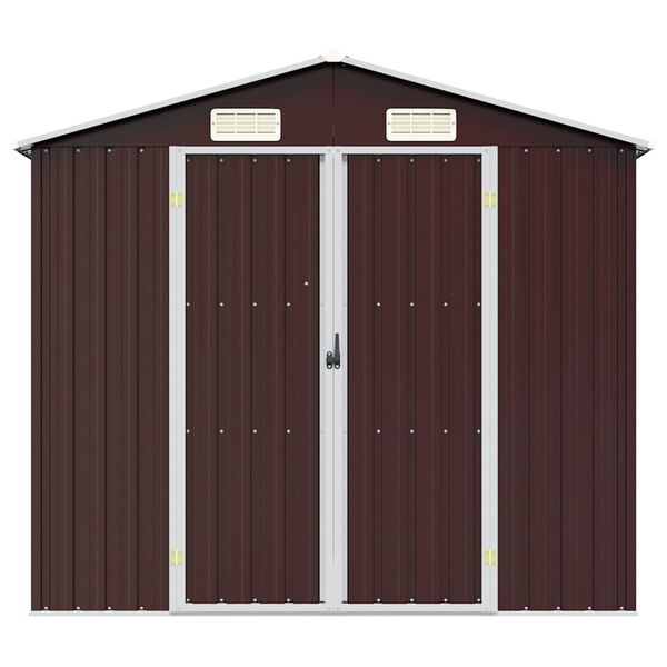 vidaXL Abri de jardin Marron 205x129x183 cm Acier galvanis&eacute;