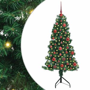 vidaXL Arbre de No&euml;l artificiel d'angle Vert 150 cm PVC et m&eacute;tal
