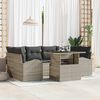 vidaXL Ensemble de canap&eacute; de jardin 7 pcs Gris clair Poly rotin