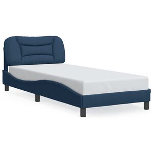 vidaXL Cadre de lit avec LED sans matelas Hvar bleu 80x200 cm tissu