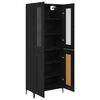 vidaXL Haut Armoire Ch&ecirc;ne noir 69,5 x 34 x 180 cm Bois d'ing&eacute;nierie