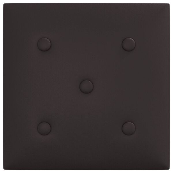 vidaXL Panneaux muraux 12 pcs Noir 30 x 30 cm Simili cuir