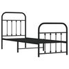 vidaXL Cadre de lit métal sans matelas avec pied de lit noir 75x190 cm