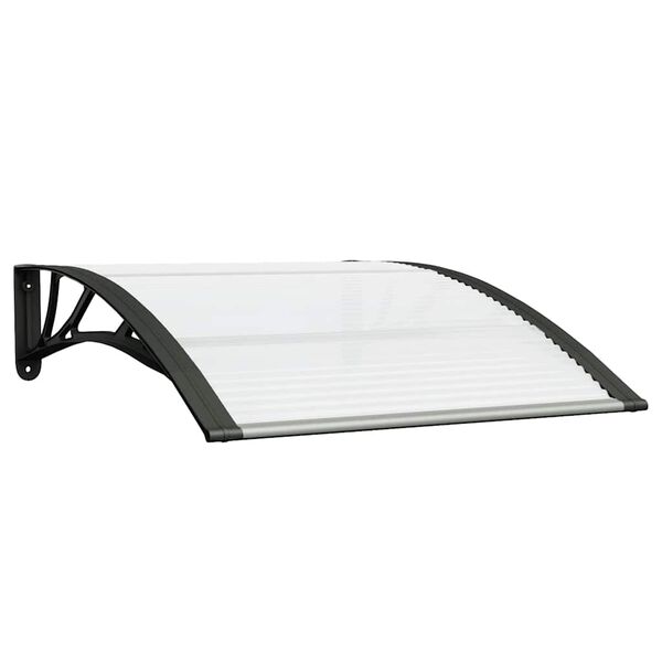 vidaXL Auvent de porte Noir et transparent 100x75 cm Polycarbonate