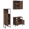 vidaXL Ensemble d'armoires de salle de bain 3 pcs ch&ecirc;ne marron