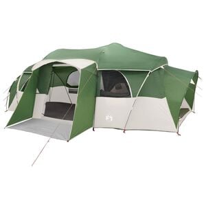 vidaXL Tente familiale avec auvent imperm&eacute;able Vert 10 personnes