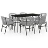 vidaXL Ensemble &agrave; manger de jardin 7 pcs Gris