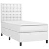 vidaXL Sommier &agrave; lattes de lit avec matelas Blanc 90x200 cm Similicuir
