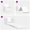 vidaXL Canap&eacute;-lit pliant Blanc 74 x 77 x 81 cm PVC